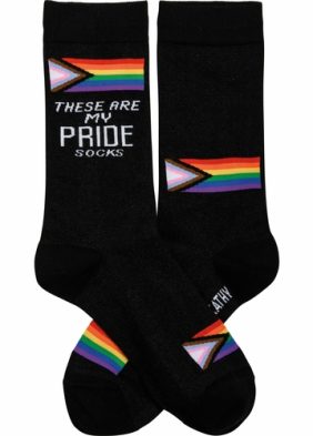 These Are My Pride Socks | LGBTQ+ Rainbow and Black | Gift for Her Him