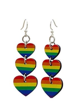 Rainbow Heart Earrings #1672