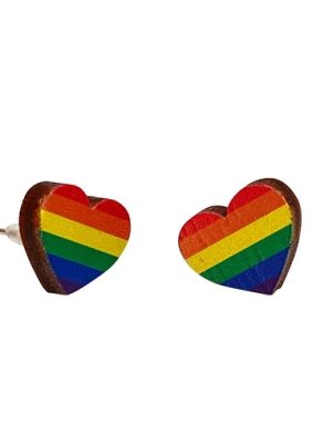 Rainbow Heart Stud Earrings #3091