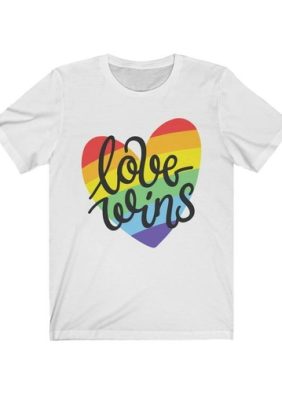 Love Wins LGBT and Pride Rainbow Heart