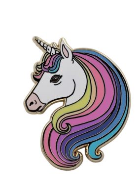 Majestic Unicorn Enamel Pin - Rainbow Hair Unicorn Pin