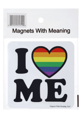 I Love Me (with Rainbow Heart) Refrigerator Magnet