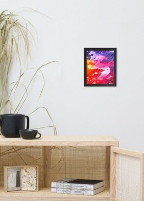 Rainbow Waves Framed poster