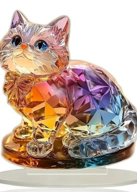 Rainbow Cat Figurine for Creative Home Decoration