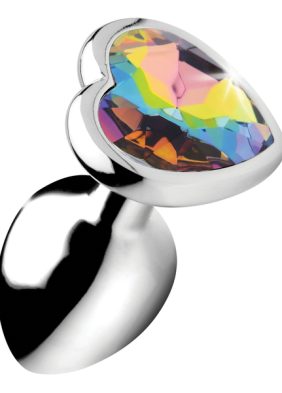 Rainbow Prism Heart Anal Plug - Small